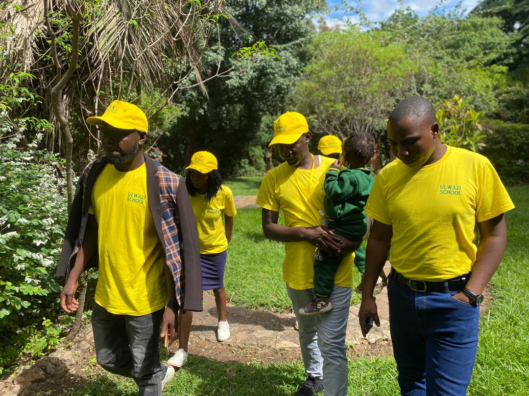 Happy children on tour